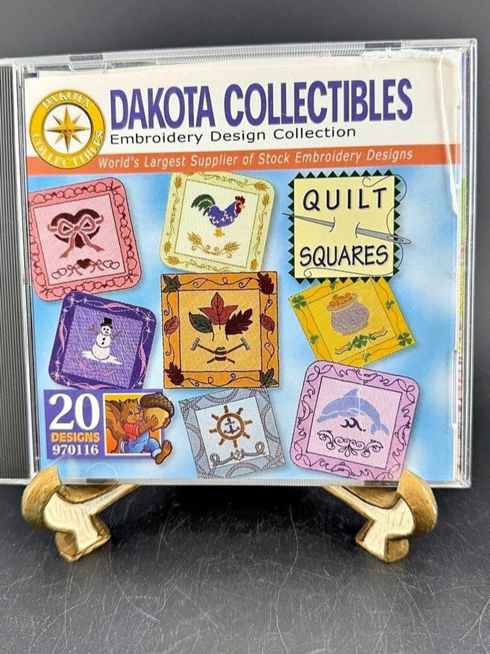 Dakota Collectibles “Quilt Squares” Embroidery Crafts CD 20 Designs 970116